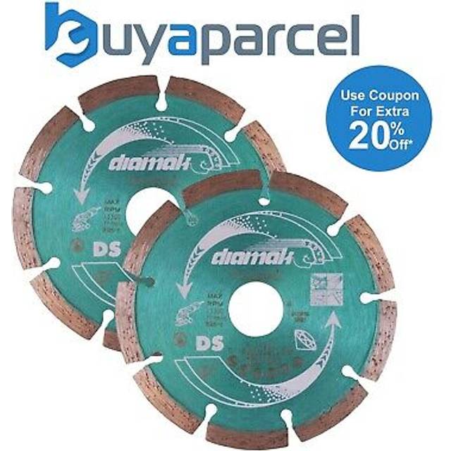2x Makita D-61123 SEG Diamond Cutting Disc 115mm Blade Concrete Stone Cutter