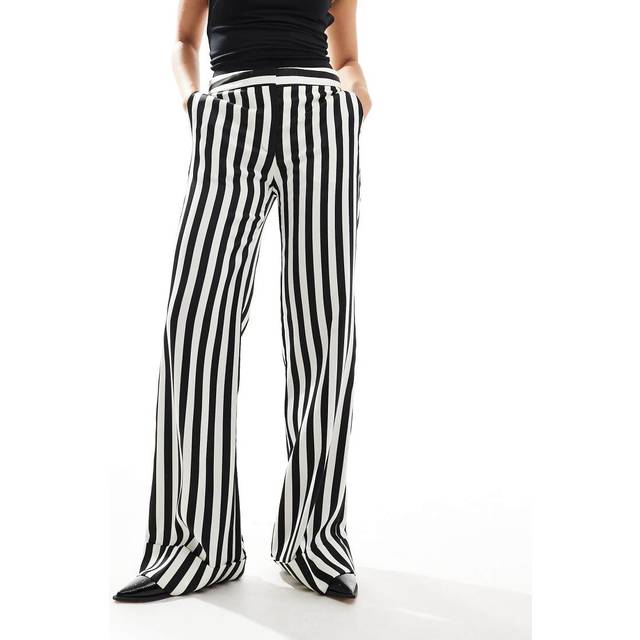 Mango Luxor Stripe Trousers, White/Multi