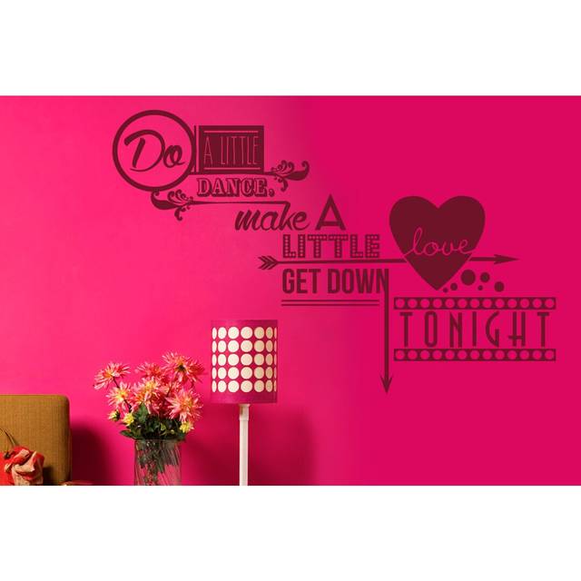 Do a Little Dance Make a Little Love Wall Sticker - Burgundy (Large)