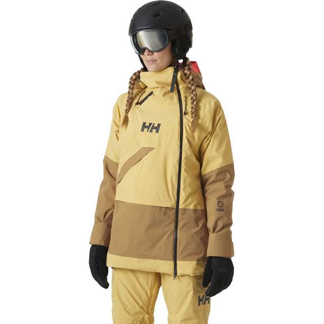Helly Hansen Powchaser Asymmetric, Skidjacka, Dam, Ljusbrun/Gul