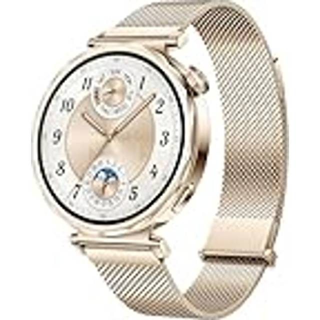 HUAWEI WATCH GT 5 41 mm Smartwatch, elegant design, nytt löpnings- och cykelläge, hälsoövervakning, 7 dagars batteritid, iOS och Android, Guld