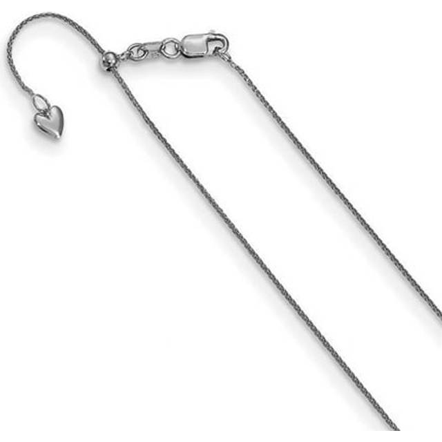 Leslies 14K White Gold Adjustable 0.85 mm 26 in. Wheat Chain