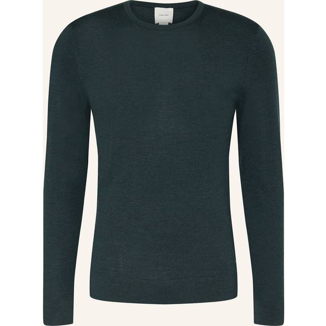 Calvin Klein - Tröja Superior Wool Crew Neck Sweater - Grön