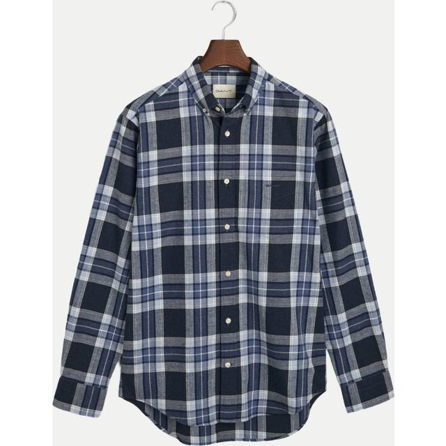 GANT Reg Tartan Melange Check Shirt |Marinblå |M