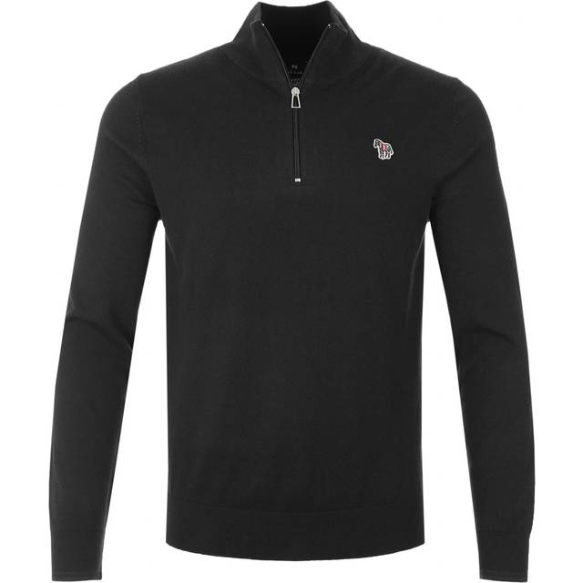 PS Paul Smith Zebra Logo quarter Zip Sweater - Black