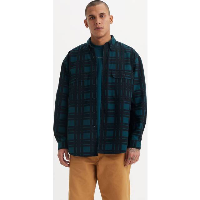 Skate Shirt in Black Pond Plaid & Green