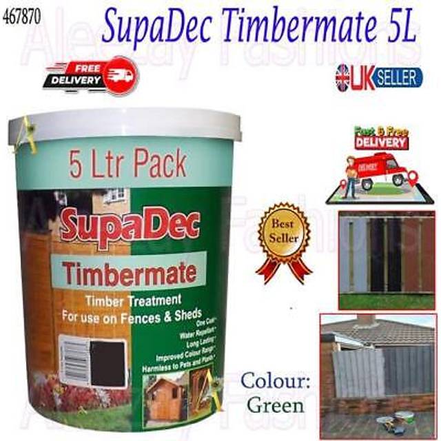 Timbermate 5L Exterior One Coat Fence Wood Paint Protects Green