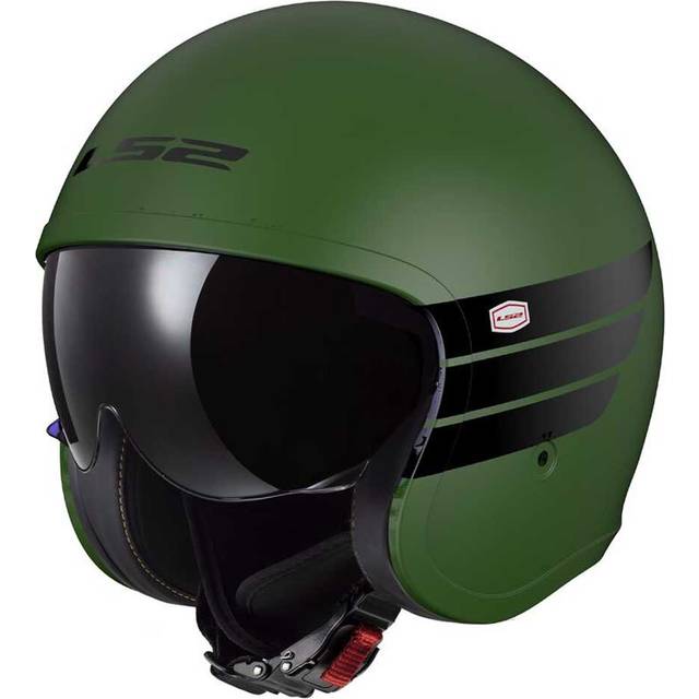 LS2 OF599 Spitfire II Open Helmet Retro Matte Military Green M 57-58cm (M 57-58cm)