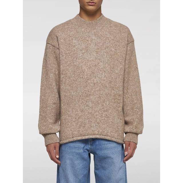Jacquemus Mens Beige 2 Round-neck Relaxed-fit Alpaca Wool-blend Knitted Jumper S - BEIGE 2