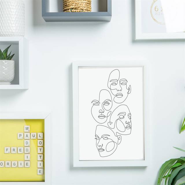 Photo Frames with A5 Mount - A4 (8" x 12") - White/White
