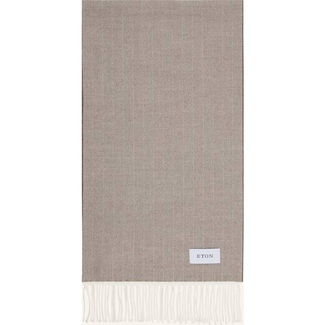 ETON Beige Herringbone Merino Wool Scarf Herr Slipsar Stl. One Size - Från Magasin - Lysebrun (One Size)