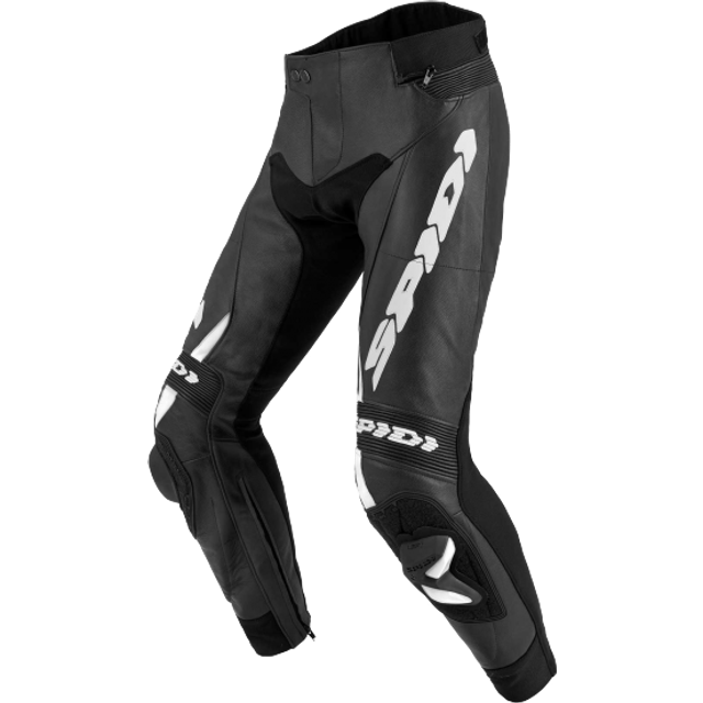 Spidi RR Pro 2 Motorcycle Leather Pants, black-white, Size 46 for Men