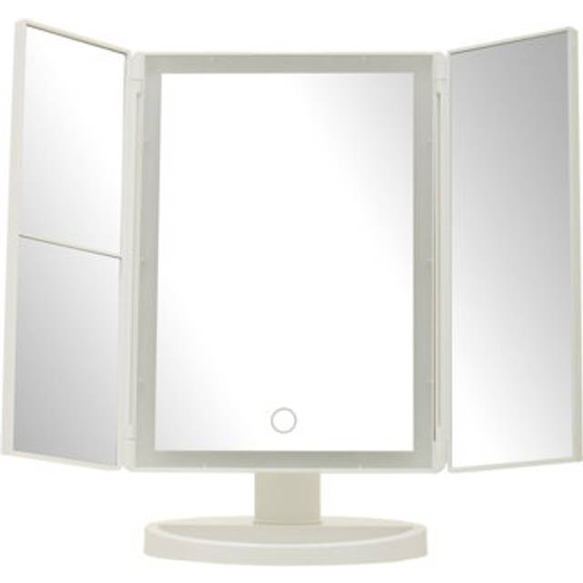 Premier Housewares White Cassini LED Dressing Table Mirror - 28 x 18cm