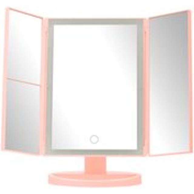 Premier Housewares Pink Cassini LED Dressing Table Mirror - 28 x 18cm