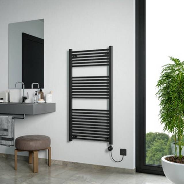 Grace Electric Towel Radiator - Black - 1200mm x 600mm