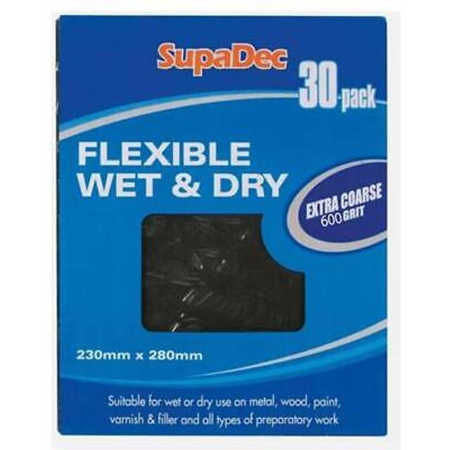 Wood Paint Plaster Flexible Wet & Dry Paper 600 Grade Pack 30
