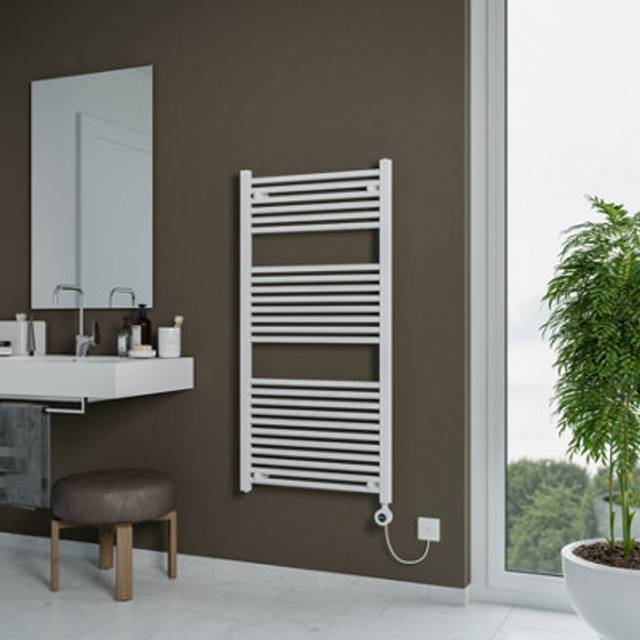 Grace Electric Towel Radiator - White - 1200mm x 600mm