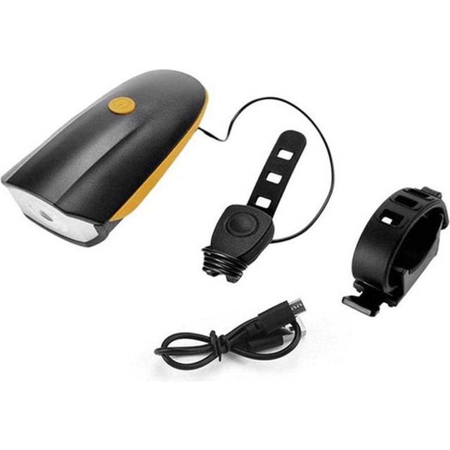 (Blue) 2 In 1 Bicycle Horn Headlight Bike Bell Led Light Usb Charging Night Riding Glare Flashlight
