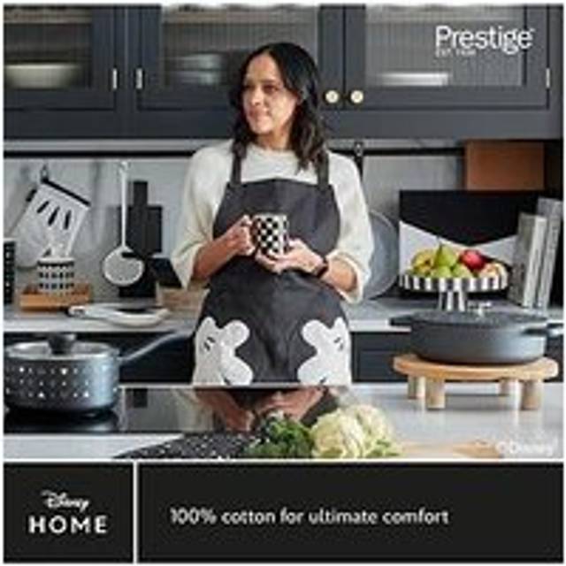 Prestige:Disney Monochrome Mickey Mouse Accessories Set - White Oven Gloves, Apron & Tea Towel