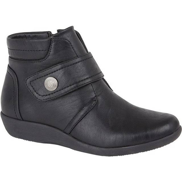 (8 UK, Black) Boulevard Womens/Ladies Wide Fit Ankle Boots