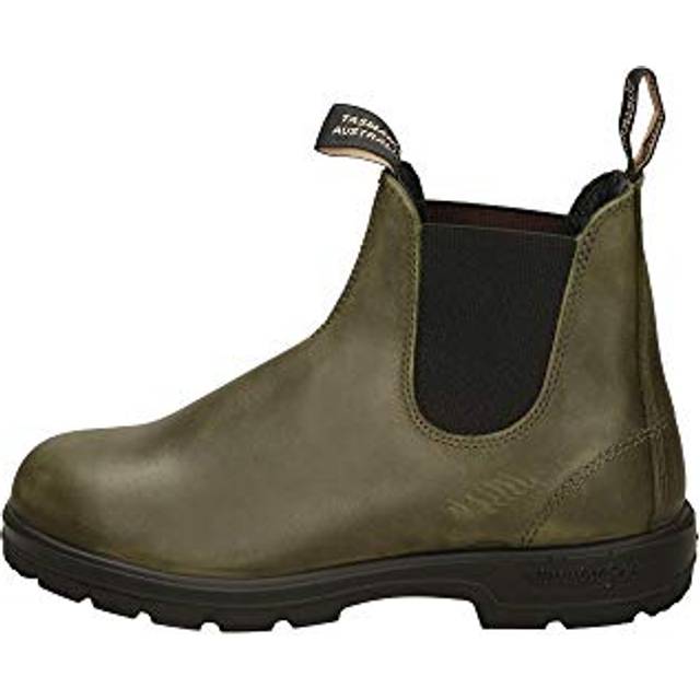 (3.5) Blundstone 2052 Green Leather Chelsea Boots