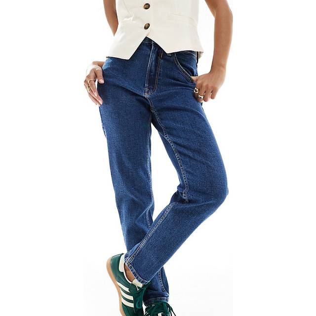 Stradivarius 1465 Slim-fit mom jeans RINSE BLUE DENIM 6