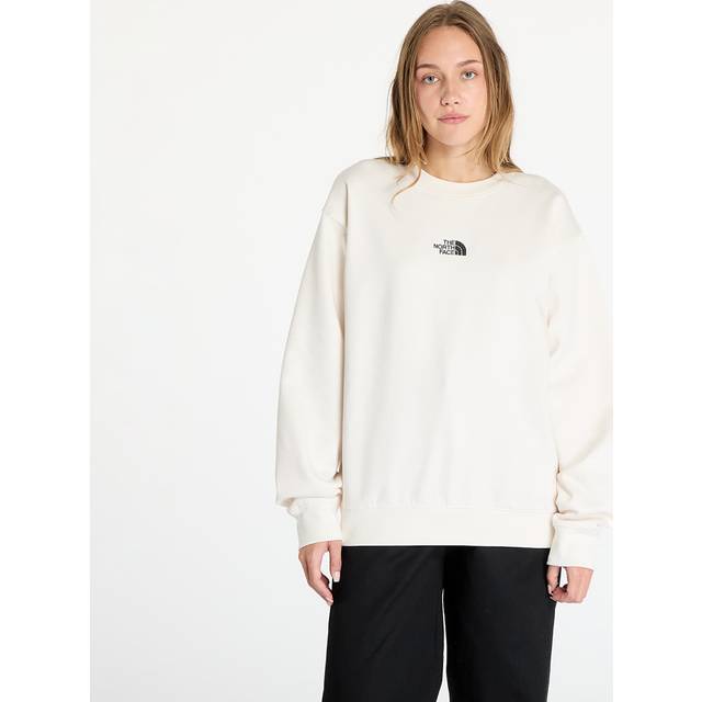 The North Face – Essential – Naturvit sweatshirt i oversize med logga-Vit/a