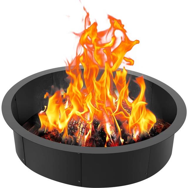 VEVOR Fire Pit Ring Rund 45 tums yttre stålfoder DIY Campfire Ring Firepit