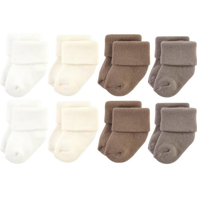 Hudson Baby Unisex Baby Cotton Rich Newborn and Terry Socks  Solid Beige Brown  6-12 Months