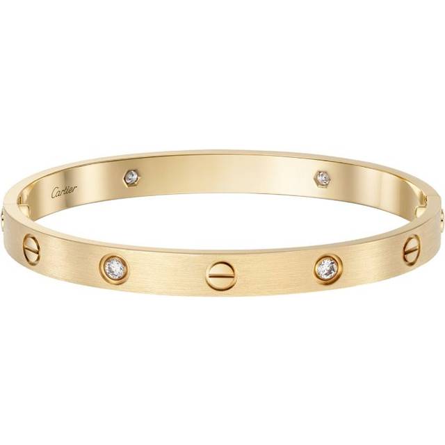 Cartier Love Classic Yellow Gold Bracelet - Brushed Finish - 15