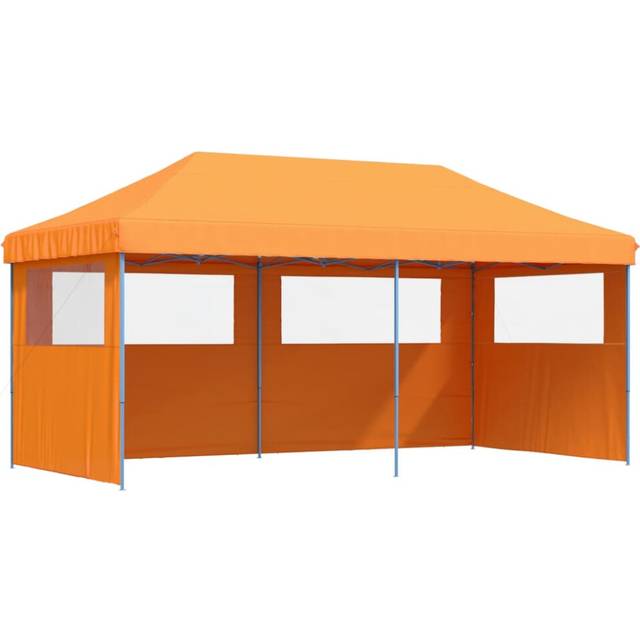 Foldable Party Tent Pop-Up with 3 Sidewalls Orange Vidaxl