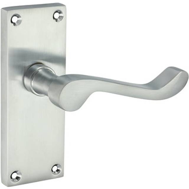 Timco - Victorian Scroll Latch Handles - Satin Chrome (Size 114 x 42 - 2 Pieces) - Silver - One Size