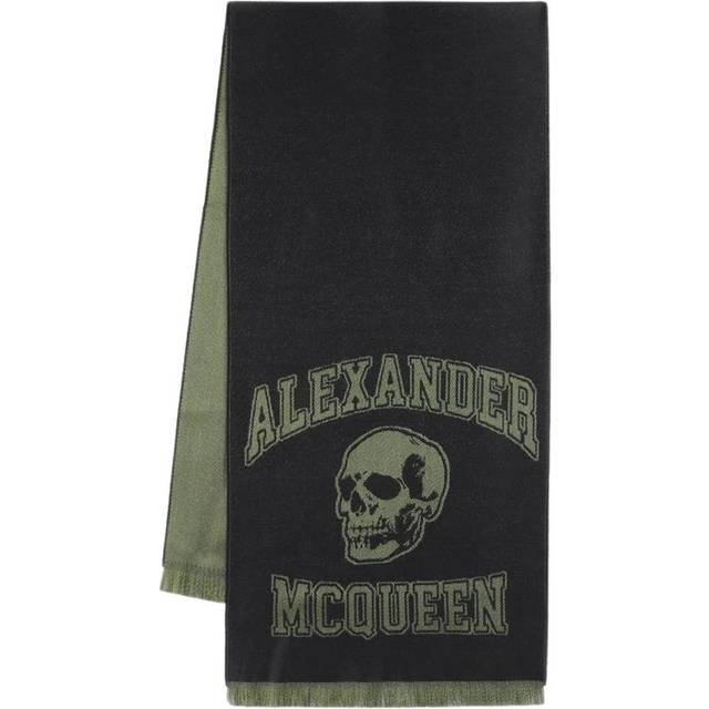 Alexander McQueen, Winter Scarves, male, Black, ONE SIZE, Varsity Skull Logo Scarf