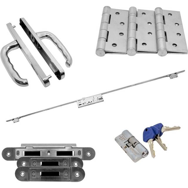 Leader Crimebeater External Back Door Lever Handle Set - Polished Stainless Steel (122906)