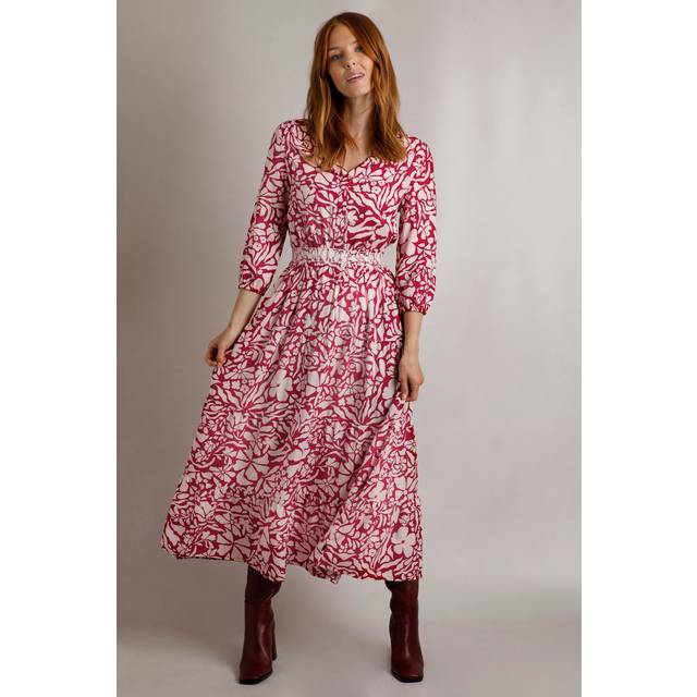Lisha LivaEco™ Printed Viscose Dress - Maroon - 16