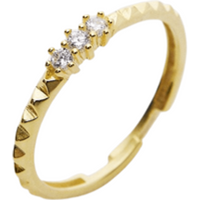 Womens Sterling Silver 3 Round Gem Stacking Ring - Metallics - One Size