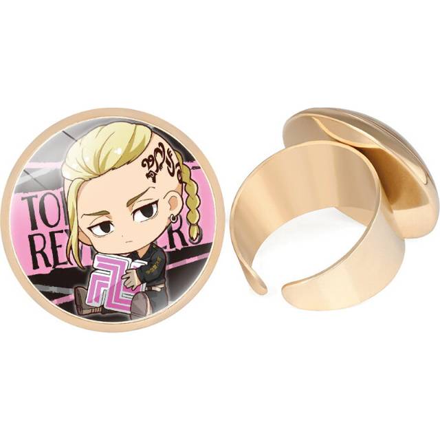 (9603) Tokyo Revengers Adjustable Anime Ring In Gold Color Metal Plated Open Design