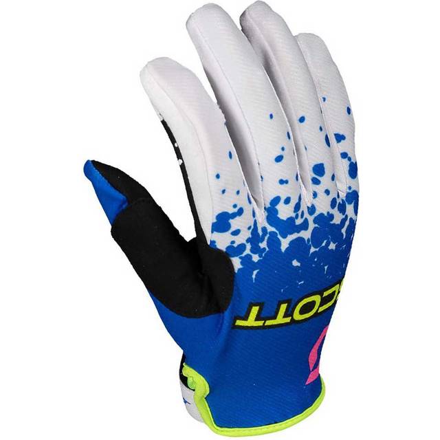 Scott 350 Race Evo Motocross Gloves, blue-yellow, Size L for Men
