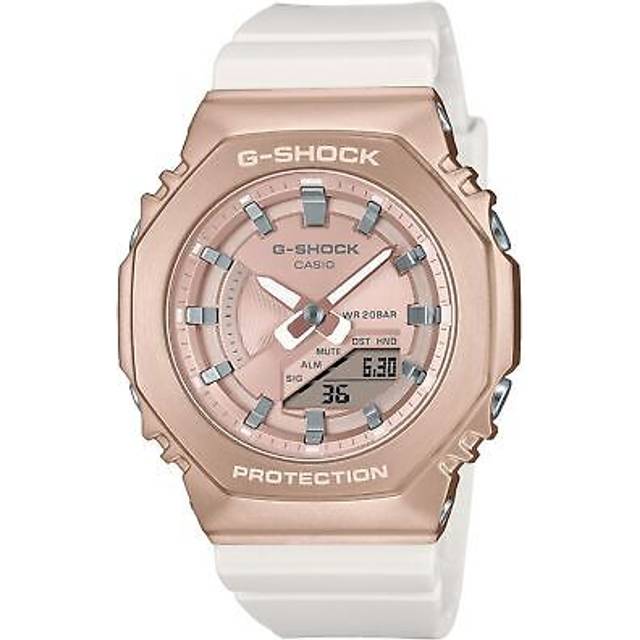 Casio g-shock gm-s2100cw-7ajf metal case analog digital watch peach gold 40.4mm