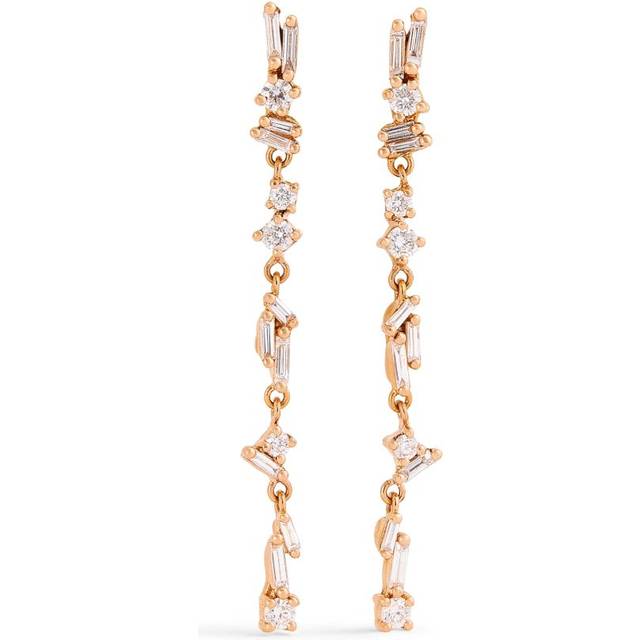 Suzanne Kalan Rose Gold and Diamond Classic Fireworks Sparkler Drop Earrings - One size