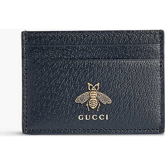 Gucci Nero Bee-plaque Leather Card Holder - NERO