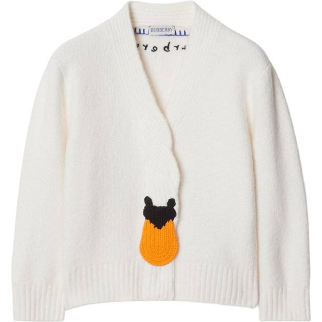 Burberry Kids White Swan Cardigan - Ivory - 6Y