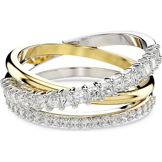Swarovski Hyperbola Crystal Triple Band Ring in Gold Tone & Rhodium Plated