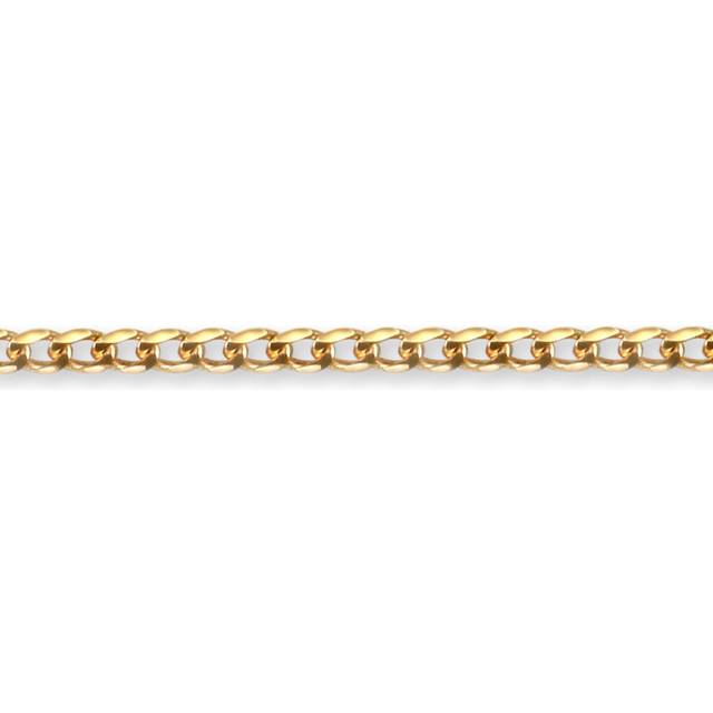 (16) Jewelco London Unisex Solid 9ct Yellow Gold Flat Curb 1.5mm Gauge Pendant Chain Necklace