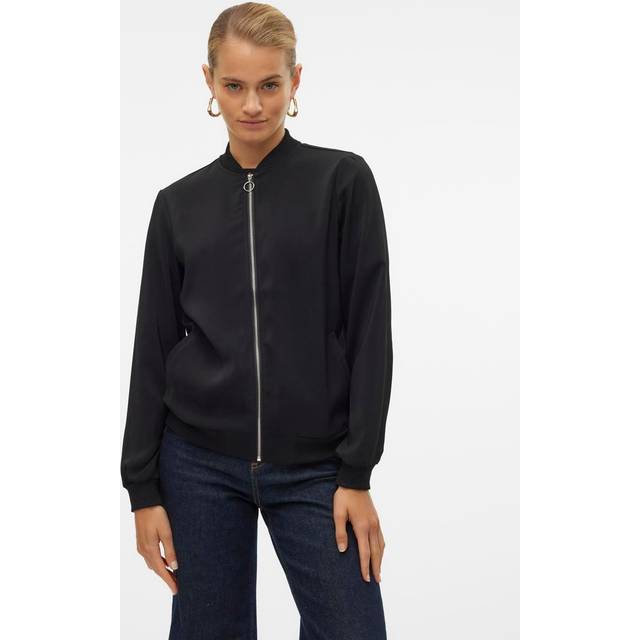 Vero Moda 'Coco' Zip Bomber Jacket - Black