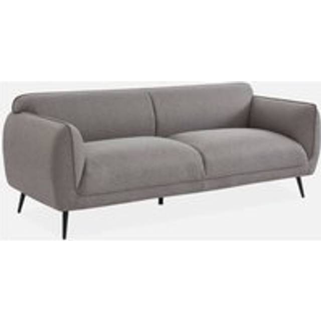 Sweeek - 3-seater sofa with metal legs, Soft, Light Grey, 205x82.3x76.3 cm