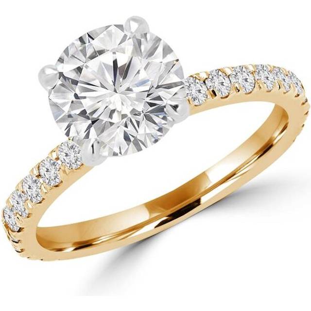 Majesty Diamonds MD160340-P 1 CTW Round Cut Diamond Multi Stone Engagement Ring in 14K Yellow Gold