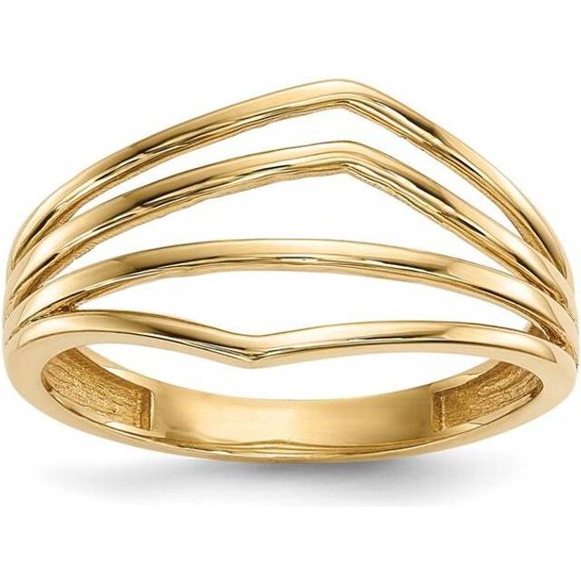 14K Yellow Gold Polished 4-Bar Ring - Size 7