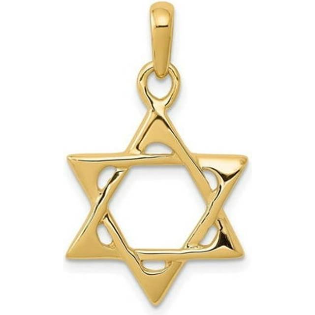 14K Yellow Gold Star of David Pendant