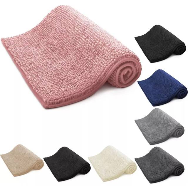 (Beige) KEPLIN Non Slip Microfibre Bath & Toilet Mat  Soft, Plush & Comfortable Rug with Machine Washable Design  Water Absorbent